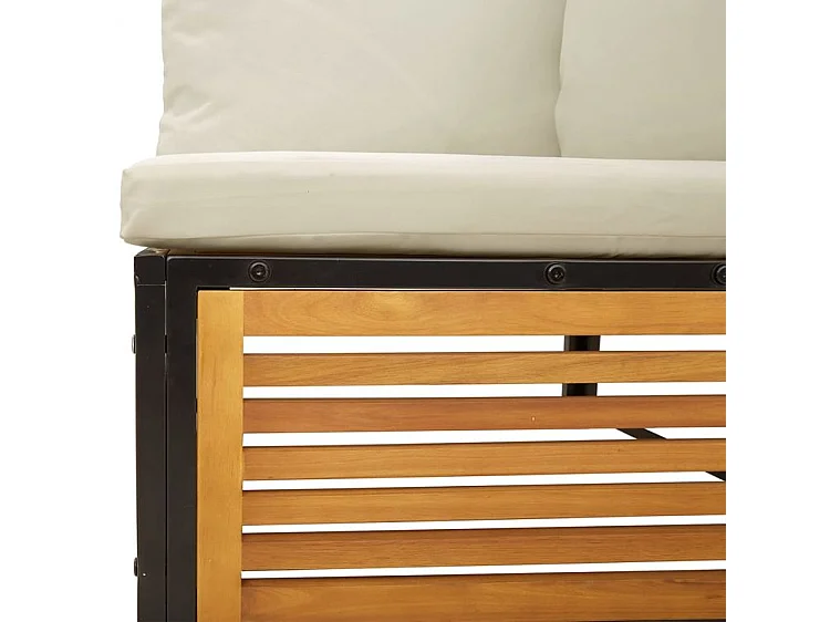 Salon de jardin avec coussins 6 pcs bois d'acacia solide