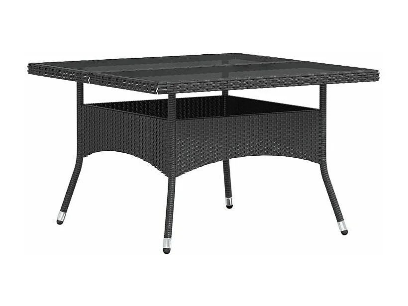 Ensemble à Manger de jardin 9pcs résine tressée et verre trempé