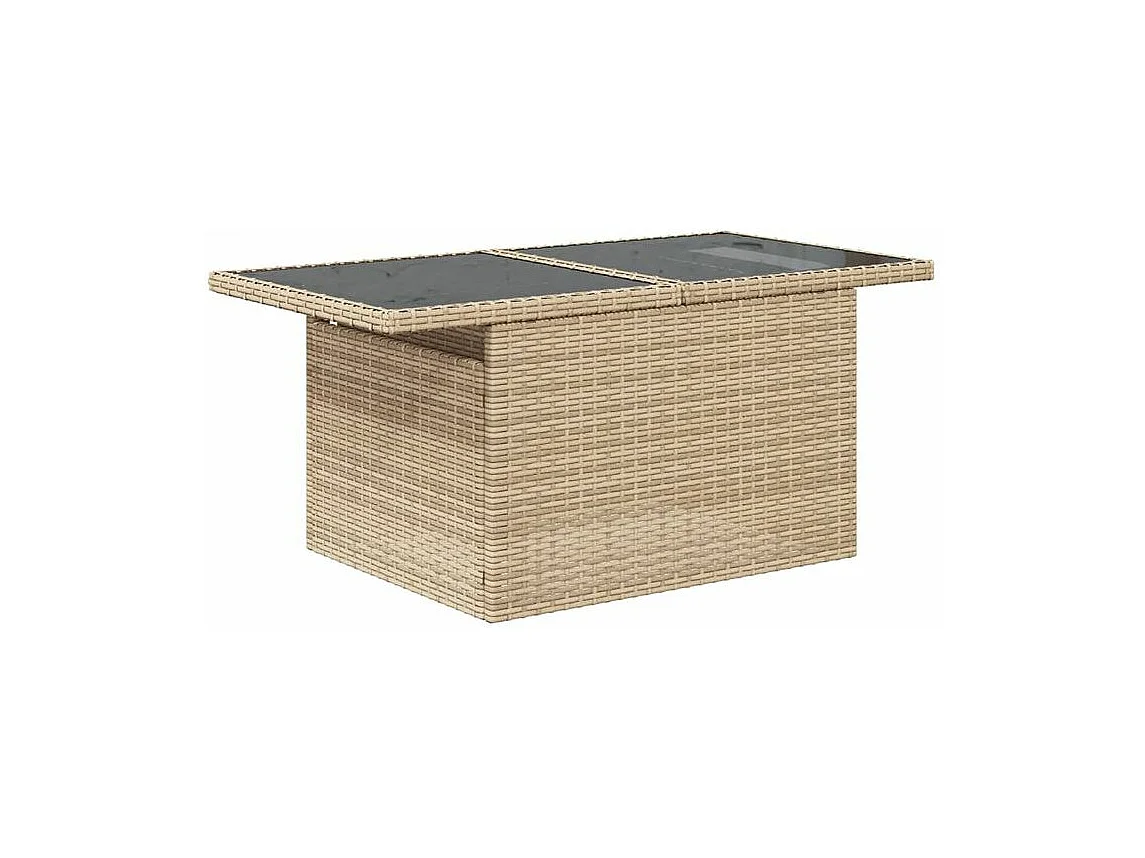 Salon de jardin avec coussins 10 pcs beige résine tressée