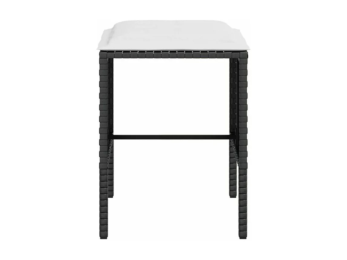 Ensemble de canapés en L 5pcs avec coussins résine tressée noir