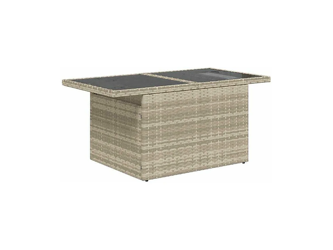 Salon de jardin 6 pcs avec coussins gris clair résine tressée