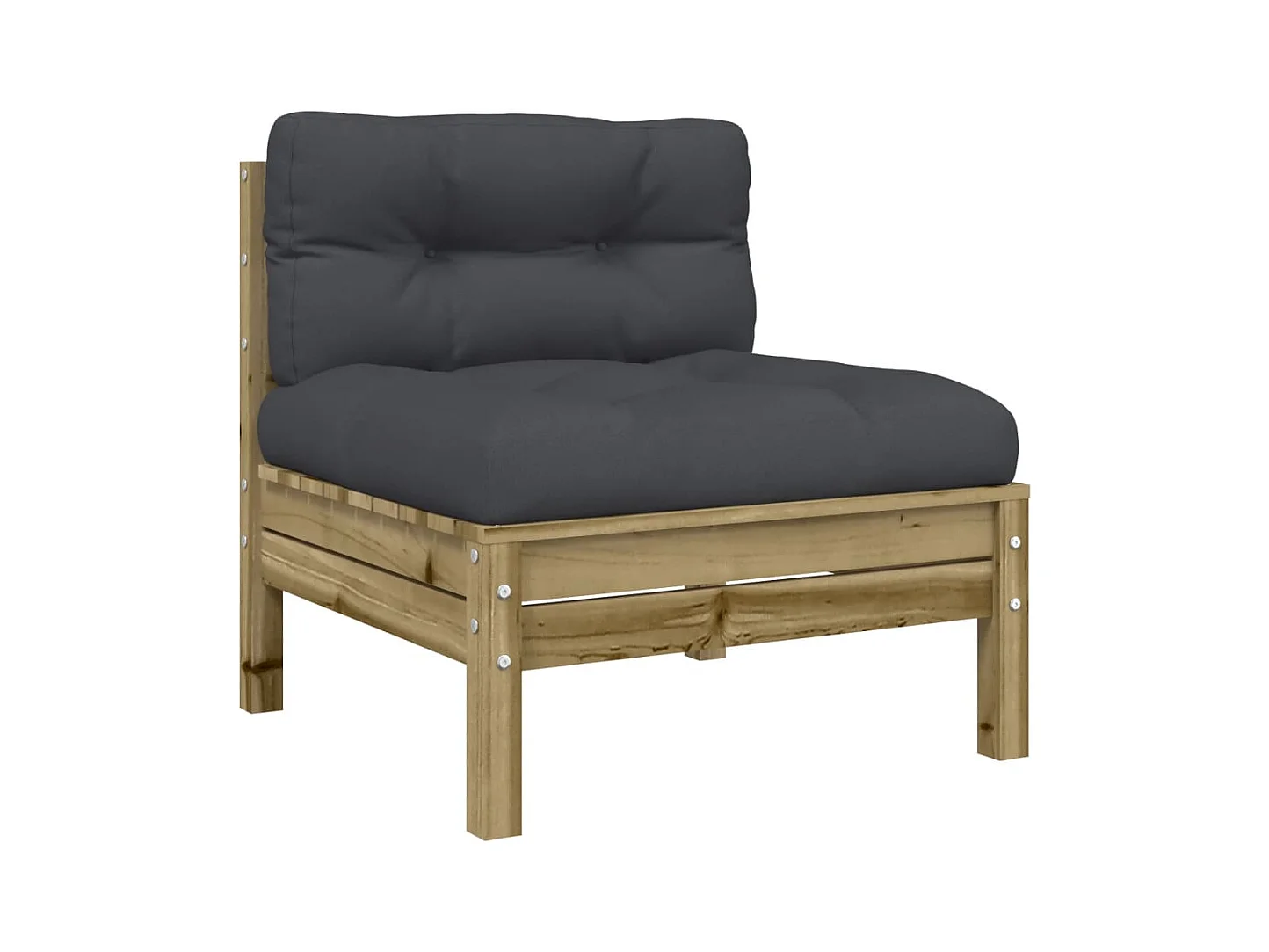 Salon de jardin avec coussins 11 pcs bois de pin imprégné