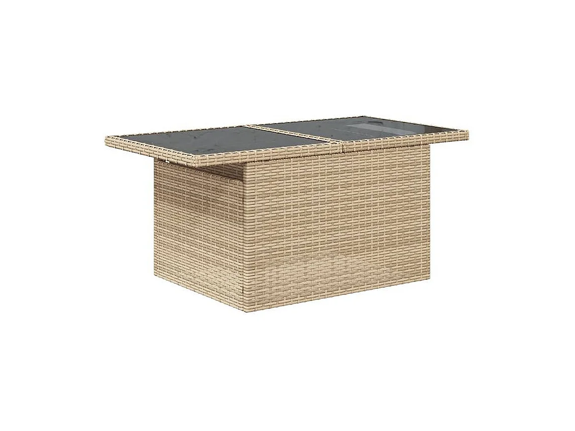 Salon de jardin avec coussins 8 pcs beige résine tressée