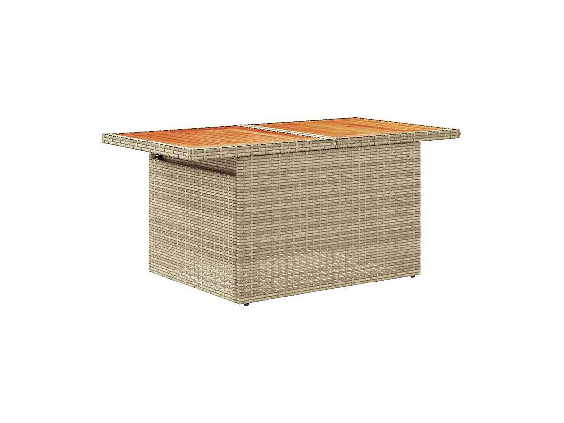 Salon de jardin avec coussins 8 pcs beige résine tressée acacia