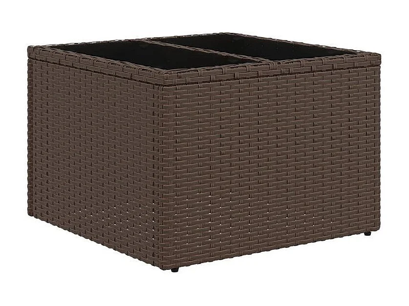 Salon de jardin et coussins 11 pcs marron résine tressée