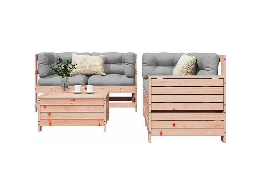 Salon de jardin 5 pcs bois massif sapin de douglas