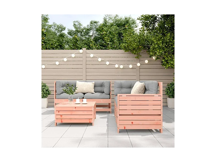 Salon de jardin 5 pcs bois massif sapin de douglas