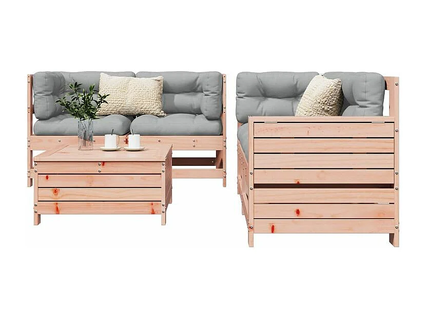 Salon de jardin 5 pcs bois massif sapin de douglas