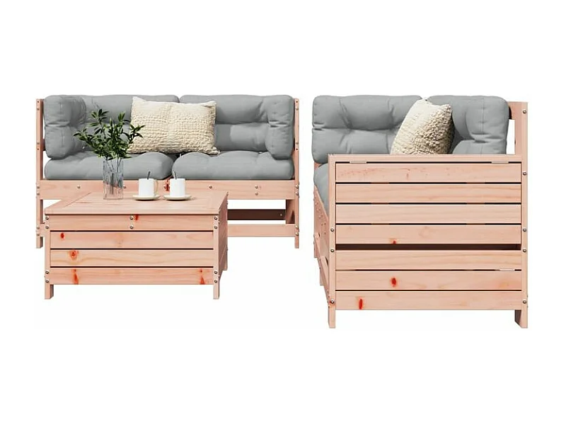 Salon de jardin 5 pcs bois massif sapin de douglas