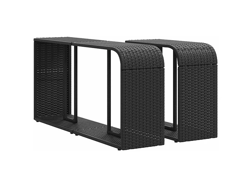 Salon de jardin 10 pcs avec coussins marron résine tressée