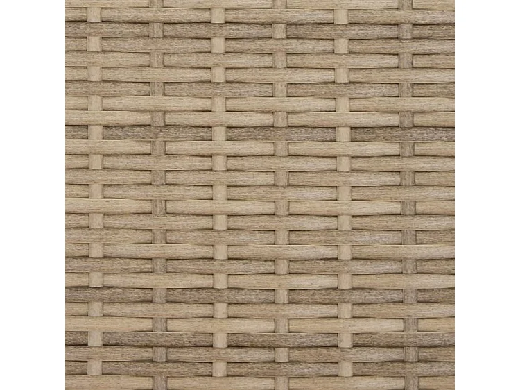 Canapé de jardin 3 places avec auvent et tabourets beige rotin