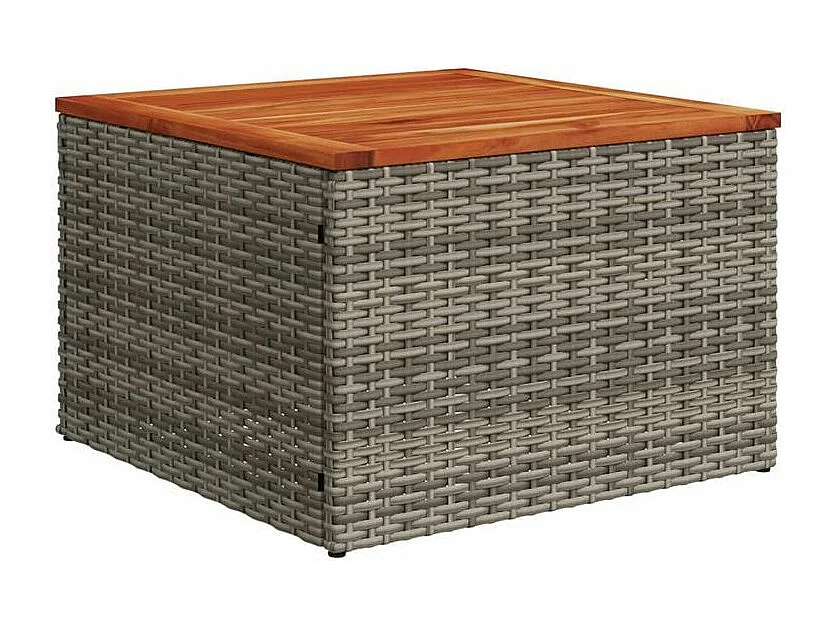 Salon de jardin 9 pcs avec coussins gris résine tressée