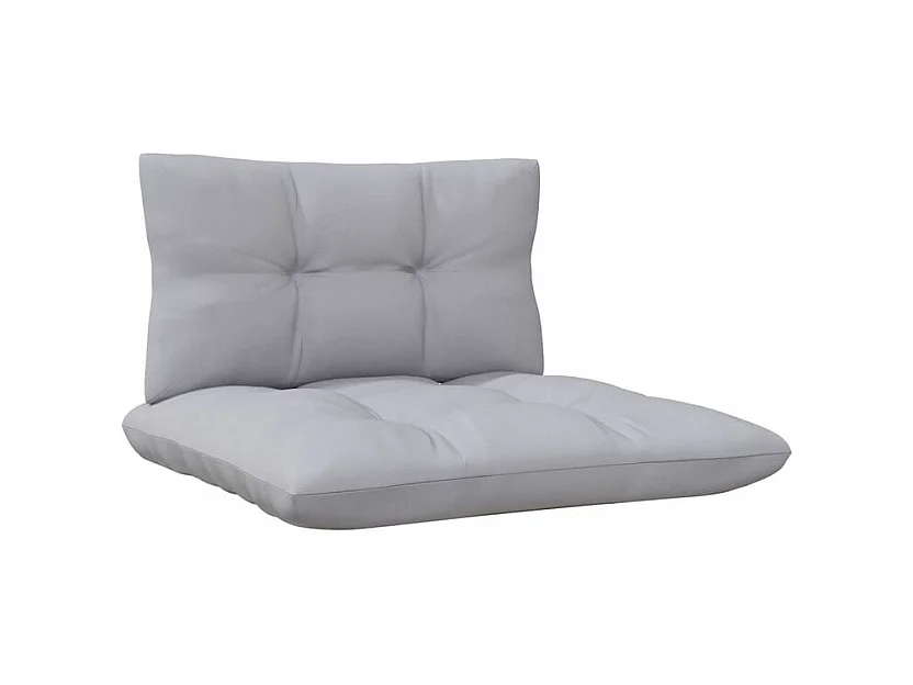 Salon de jardin 4 pcs avec coussins gris bois de pin