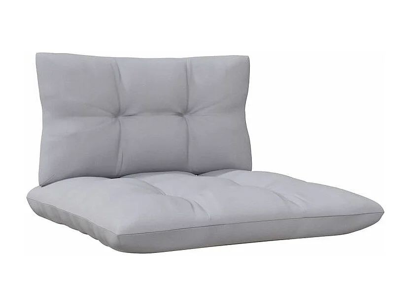 Salon de jardin 4 pcs avec coussins gris bois de pin