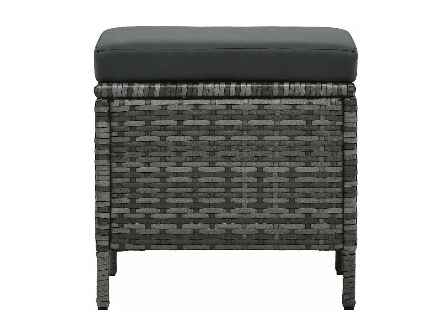 Salon de jardin 4 pcs avec coussins Résine tressée Gris 14