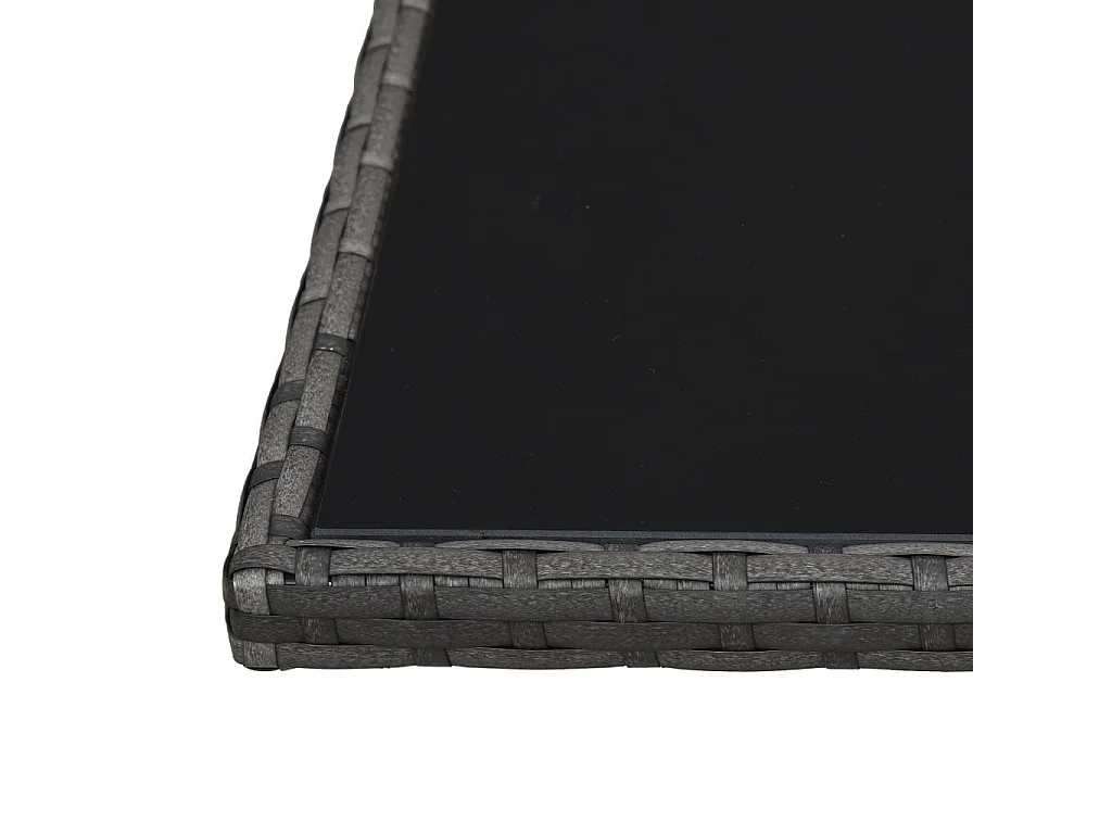 Salon de jardin 4 pcs avec coussins Résine tressée Gris 14