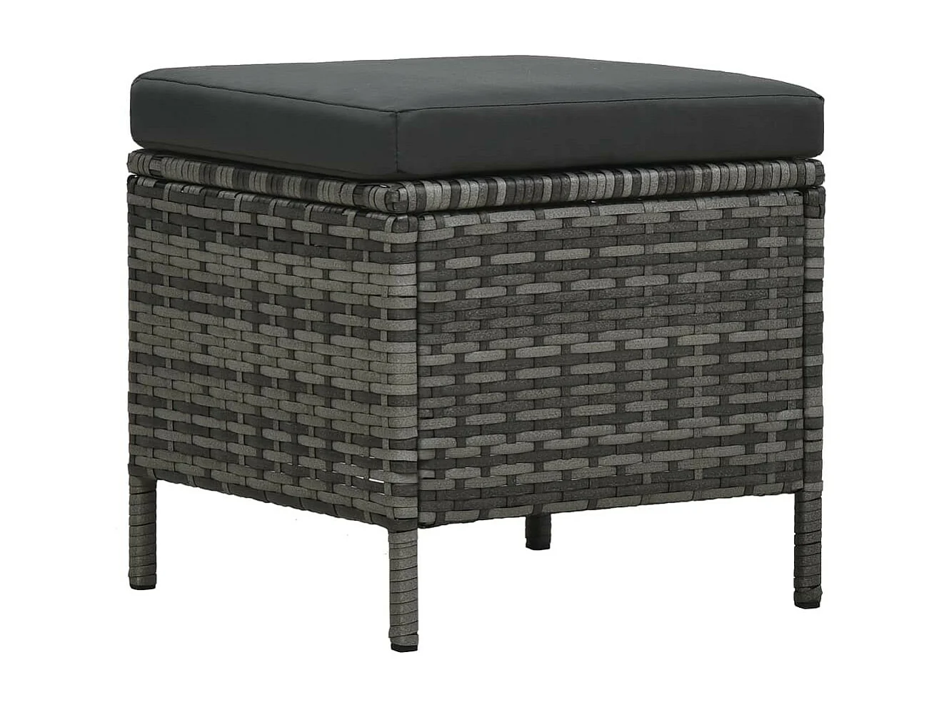 Salon de jardin 4 pcs avec coussins Résine tressée Gris 14