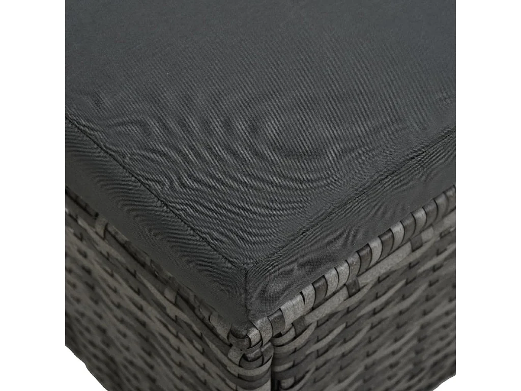 Salon de jardin 4 pcs avec coussins Résine tressée Gris 14