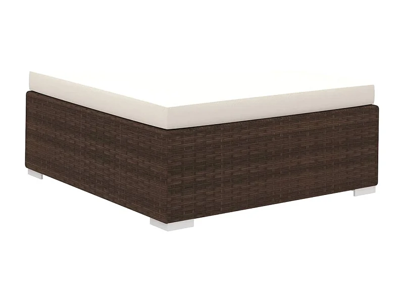 Salon de jardin avec coussins 8 pcs résine tressée marron