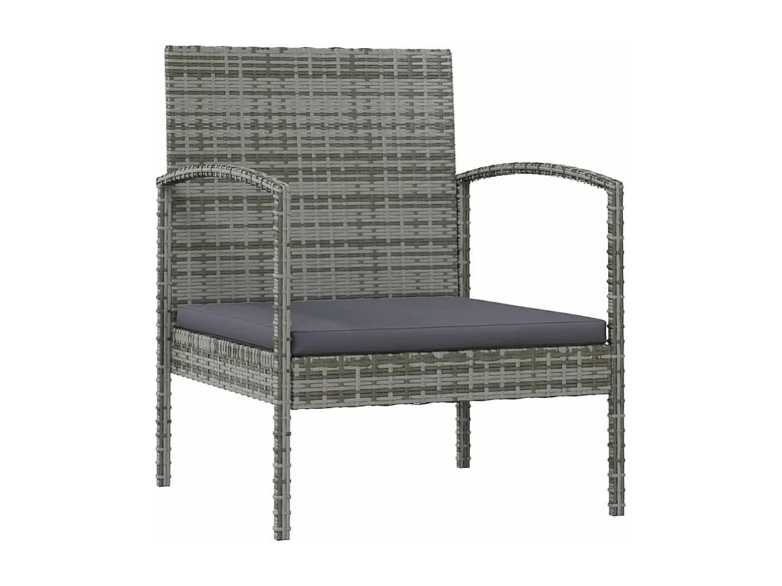 Salon de jardin 16 pcs avec coussins Résine tressée Gris