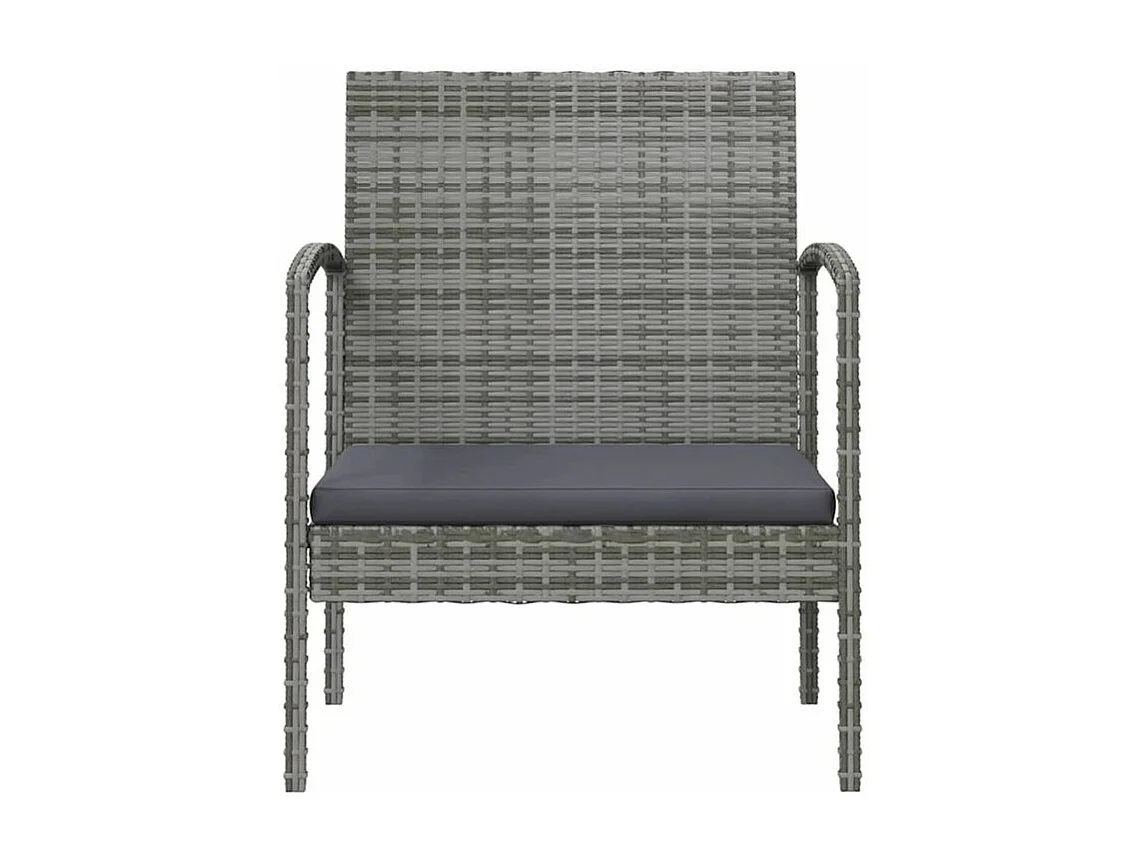 Salon de jardin 16 pcs avec coussins Résine tressée Gris