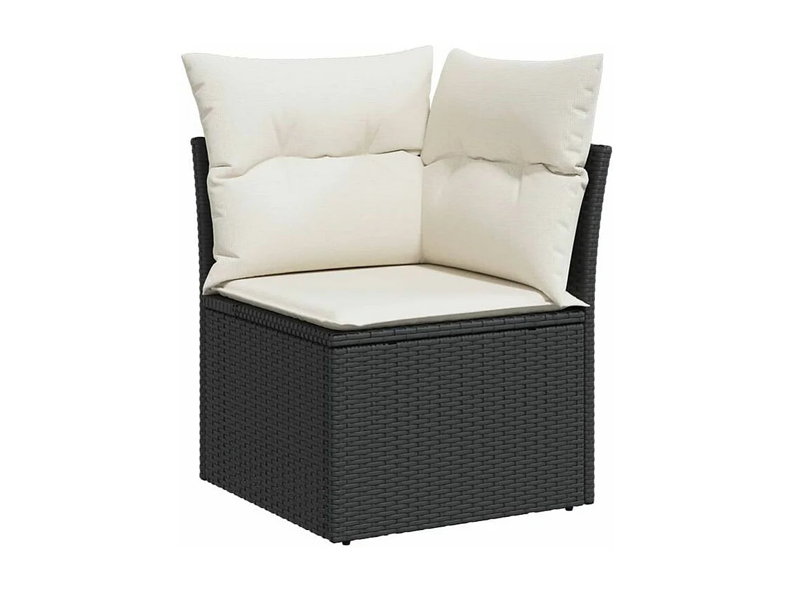 Salon de jardin et coussins 11 pcs marron résine tressée