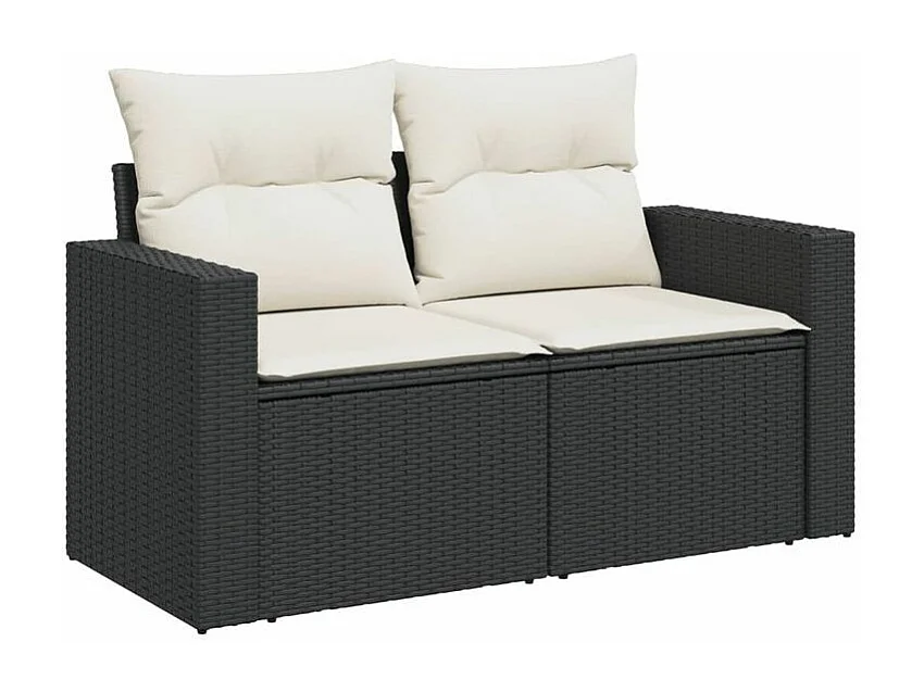 Salon de jardin et coussins 11 pcs marron résine tressée