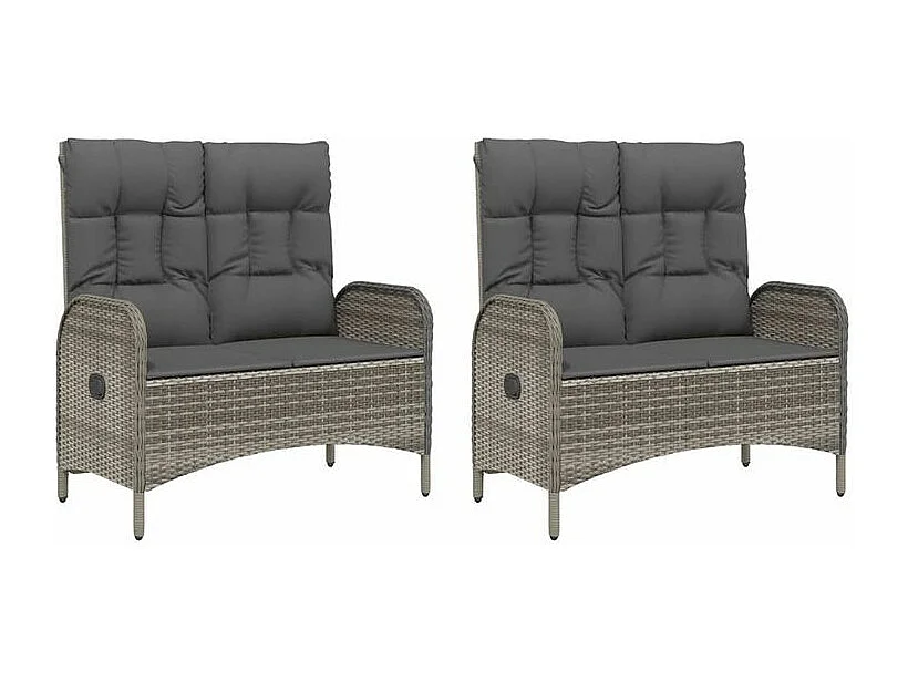 Ensemble à manger de jardin 5 pcs coussins gris résine tressée