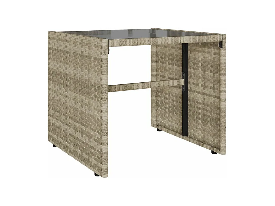 Salon de jardin 4 pcs avec coussins gris clair résine tressée