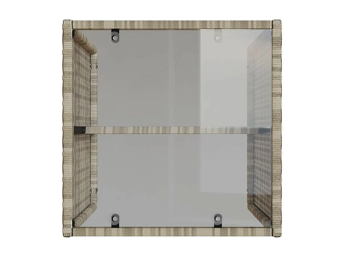 Salon de jardin 4 pcs avec coussins gris clair résine tressée