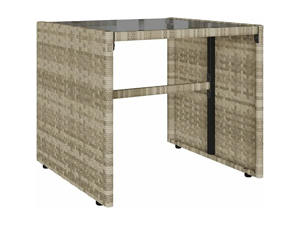 Salon de jardin 4 pcs avec coussins gris clair résine tressée