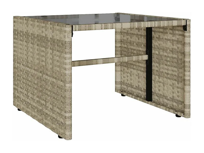 Salon de jardin 4 pcs avec coussins gris clair résine tressée