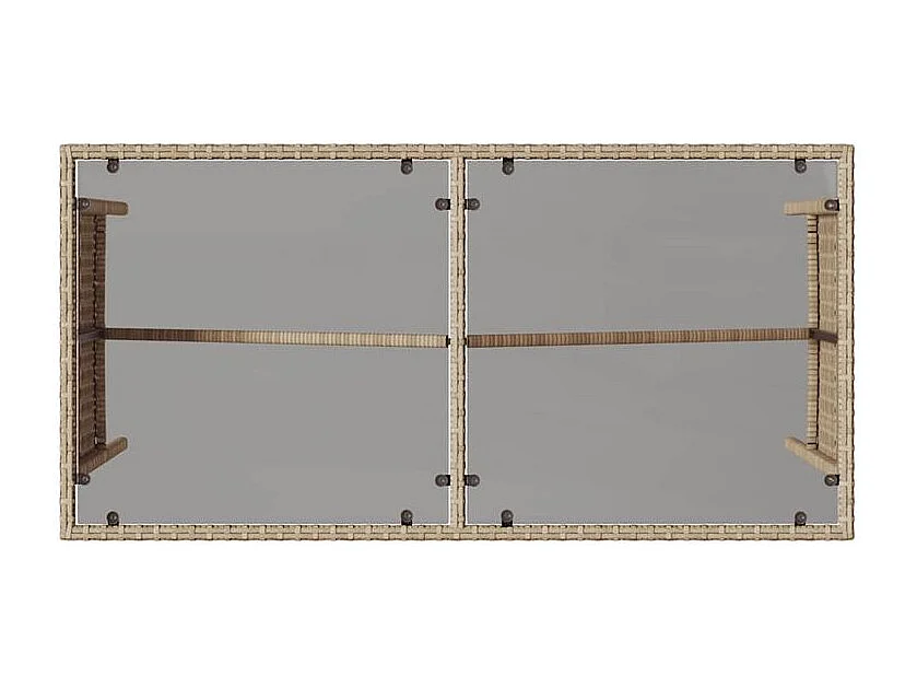 Ensemble à manger de jardin et coussins 3 pcs Beige poly rotin