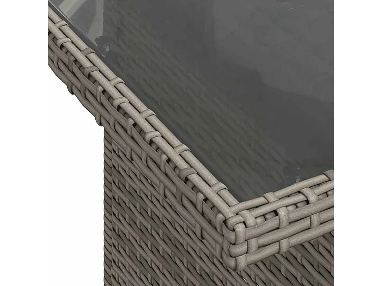 Salon de jardin 6 pcs avec coussins gris résine tressée