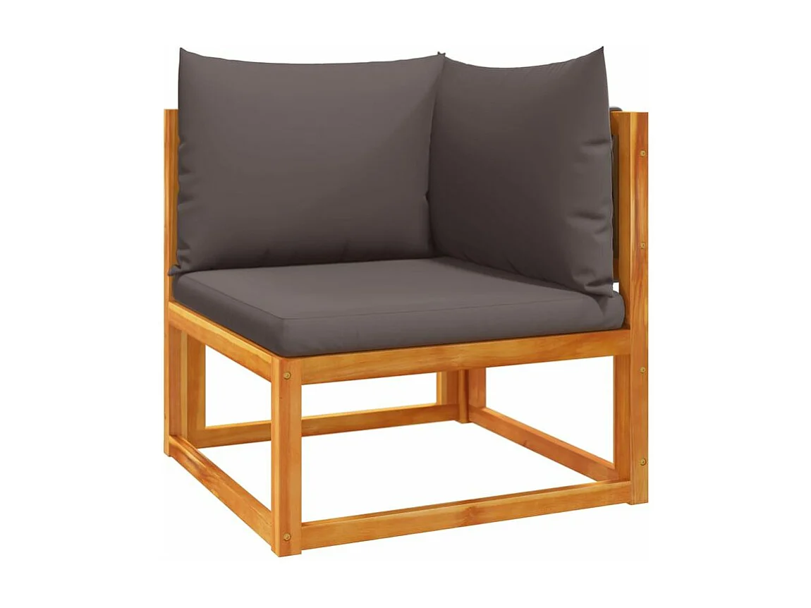 Salon de jardin avec coussins 7 pcs bois massif d'acacia