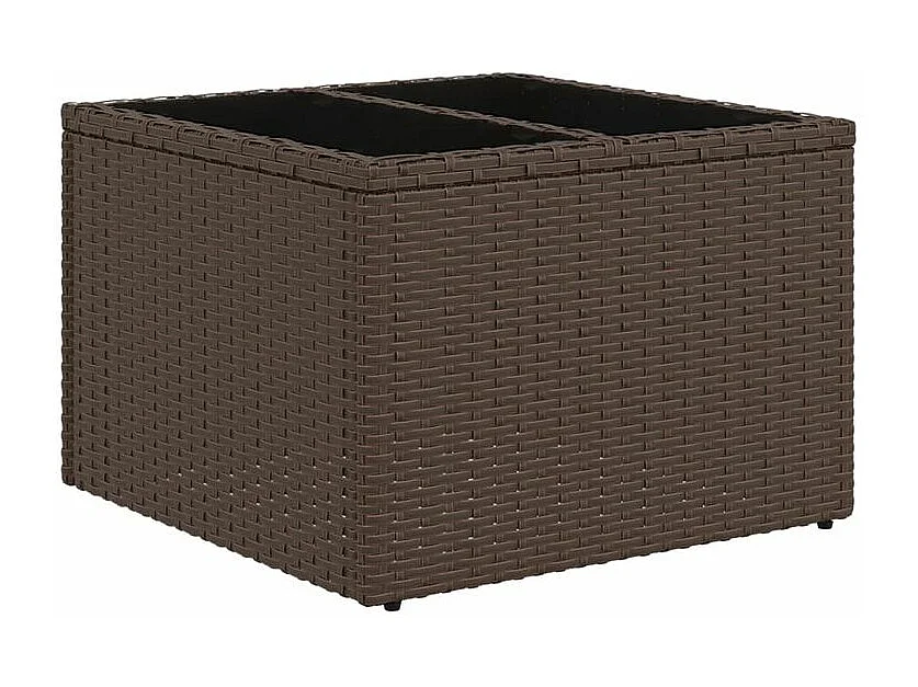 Salon de jardin avec coussins 5 pcs marron résine tressée