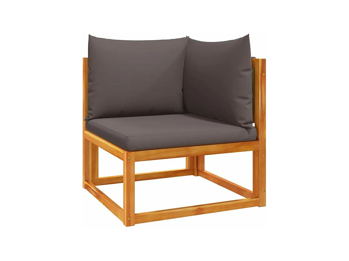 Salon de jardin avec coussins 6 pcs bois d'acacia solide