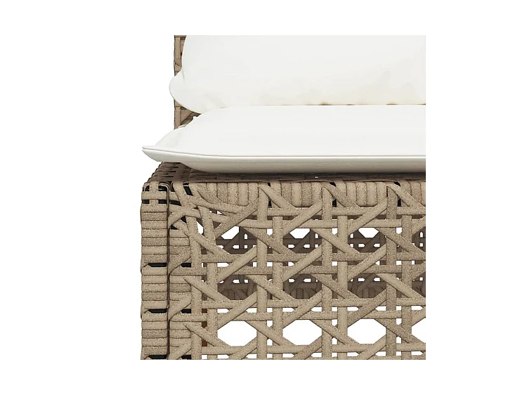 Salon de jardin avec coussins 5 pcs beige résine tressée