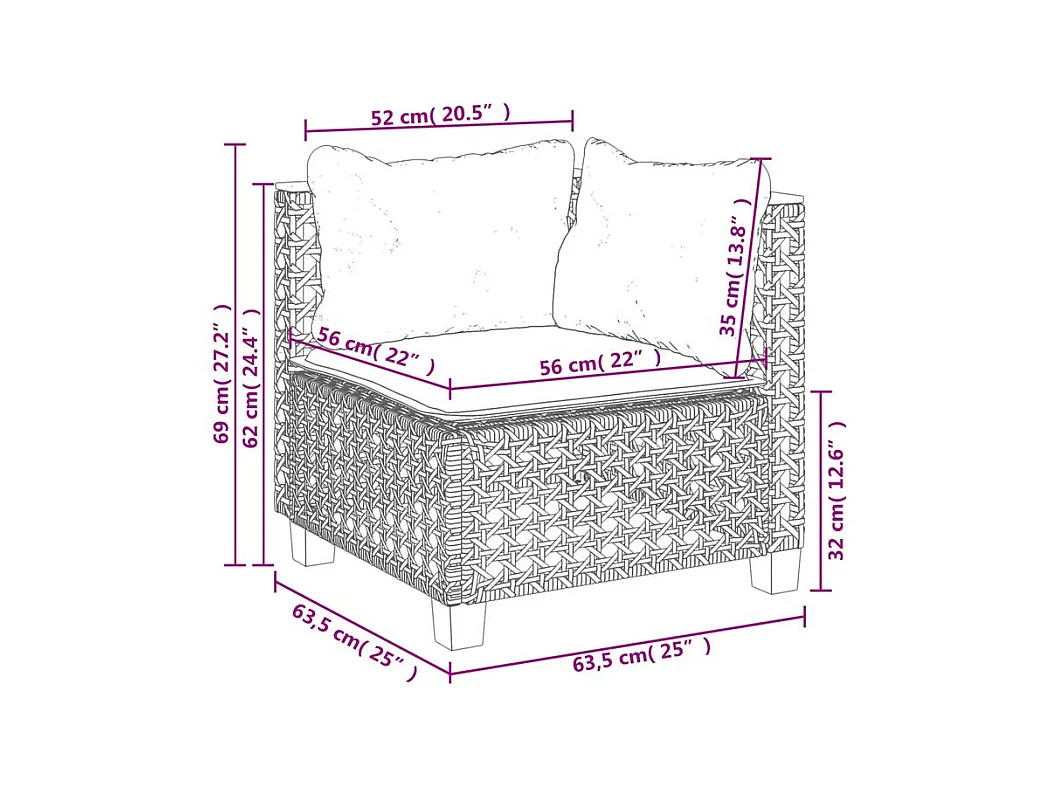 Salon de jardin avec coussins 5 pcs beige résine tressée