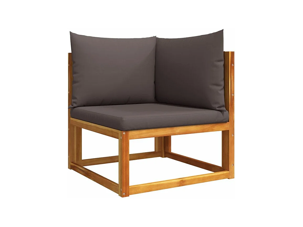 Salon de jardin avec coussins 11 pcs bois massif d'acacia