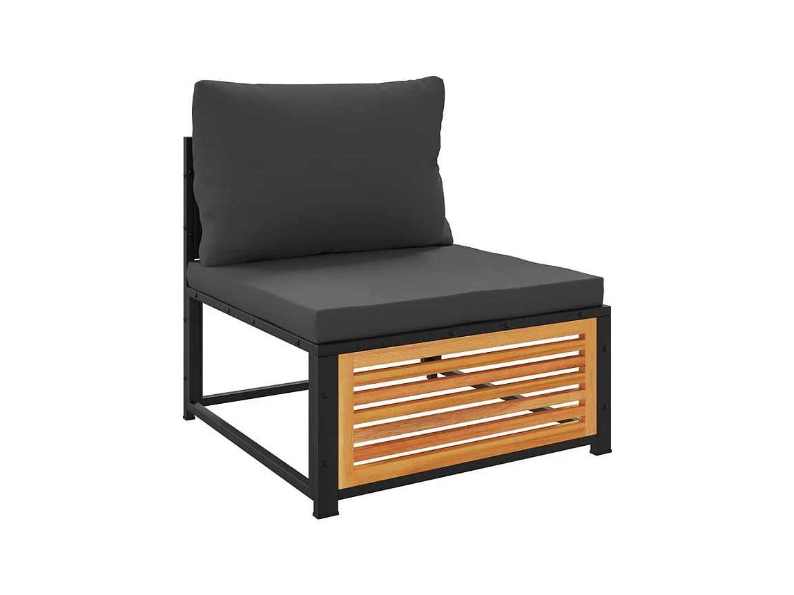 Salon de jardin avec coussins 6 pcs bois d'acacia solide