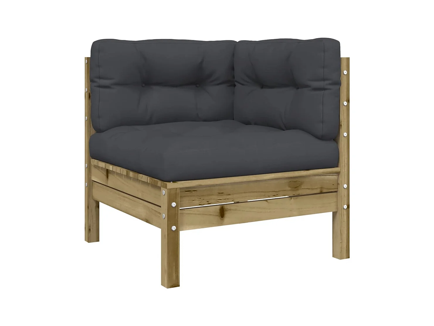 Salon de jardin 4 pcs avec coussins bois de pin imprégné