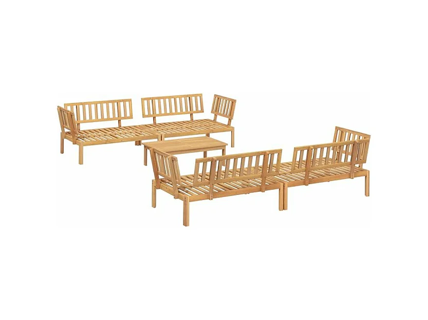 Salon palette de jardin 5 pcs bois d'acacia massif