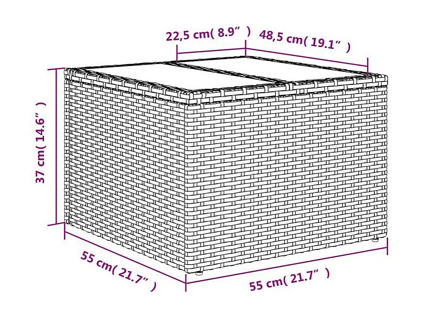 Salon de jardin avec coussins 9 pcs marron résine tressée