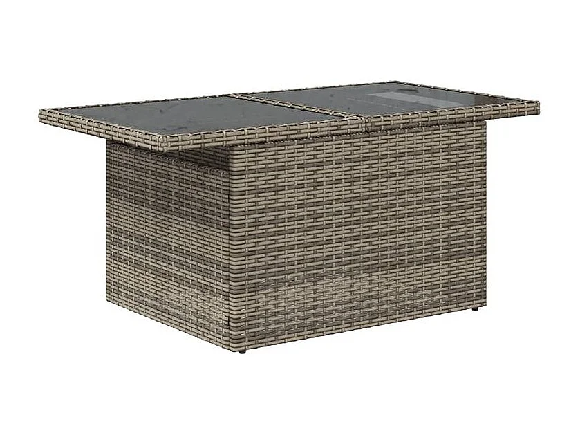 Salon de jardin avec coussins 10 pcs gris résine tressée