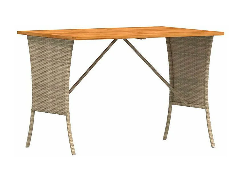 Ensemble à manger de jardin et coussins 3 pcs Beige poly rotin