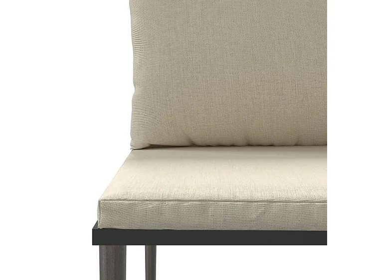 Salon de jardin 3 pcs avec coussins Gris Résine tressée