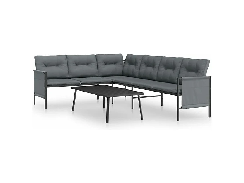 Salon de jardin 2 pcs anthracite acier