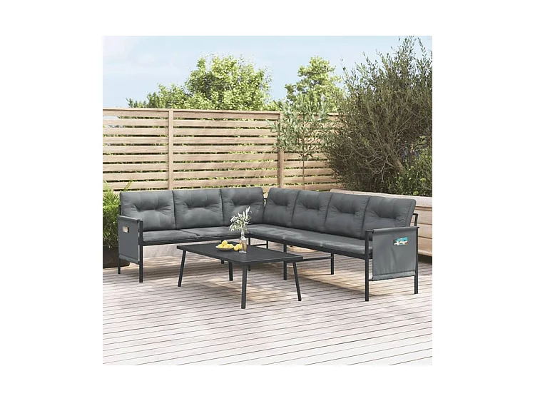 Salon de jardin 2 pcs anthracite acier