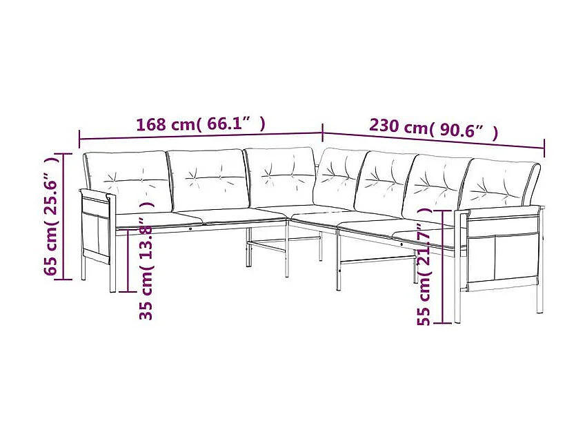 Salon de jardin 2 pcs anthracite acier